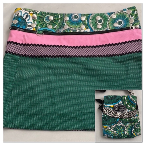 Zand Amsterdam green multicolor reversible skirt & bonus...